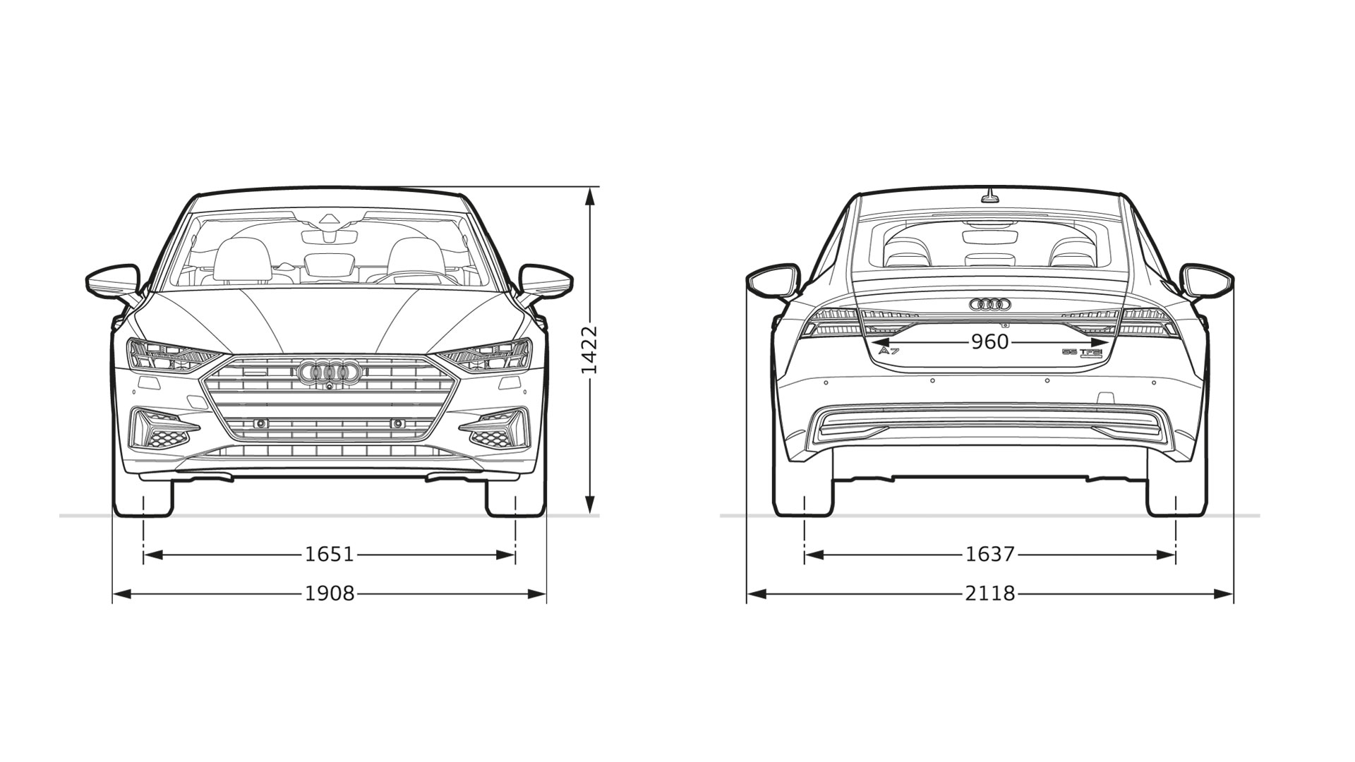 Audi a7 ширина